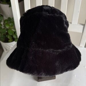 Ardene Elegant Black Faux Fur Bucket Hat one size